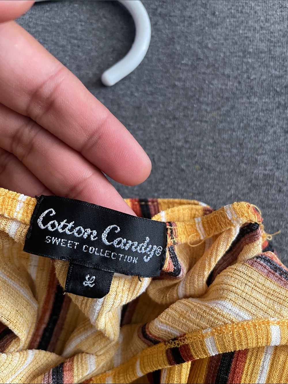 Cotton Candy Yellow Striped Women's Romper - Picture 2 of 2